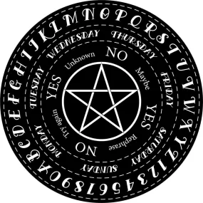 10" Wooden Pendulum Board - Pentacle - Black