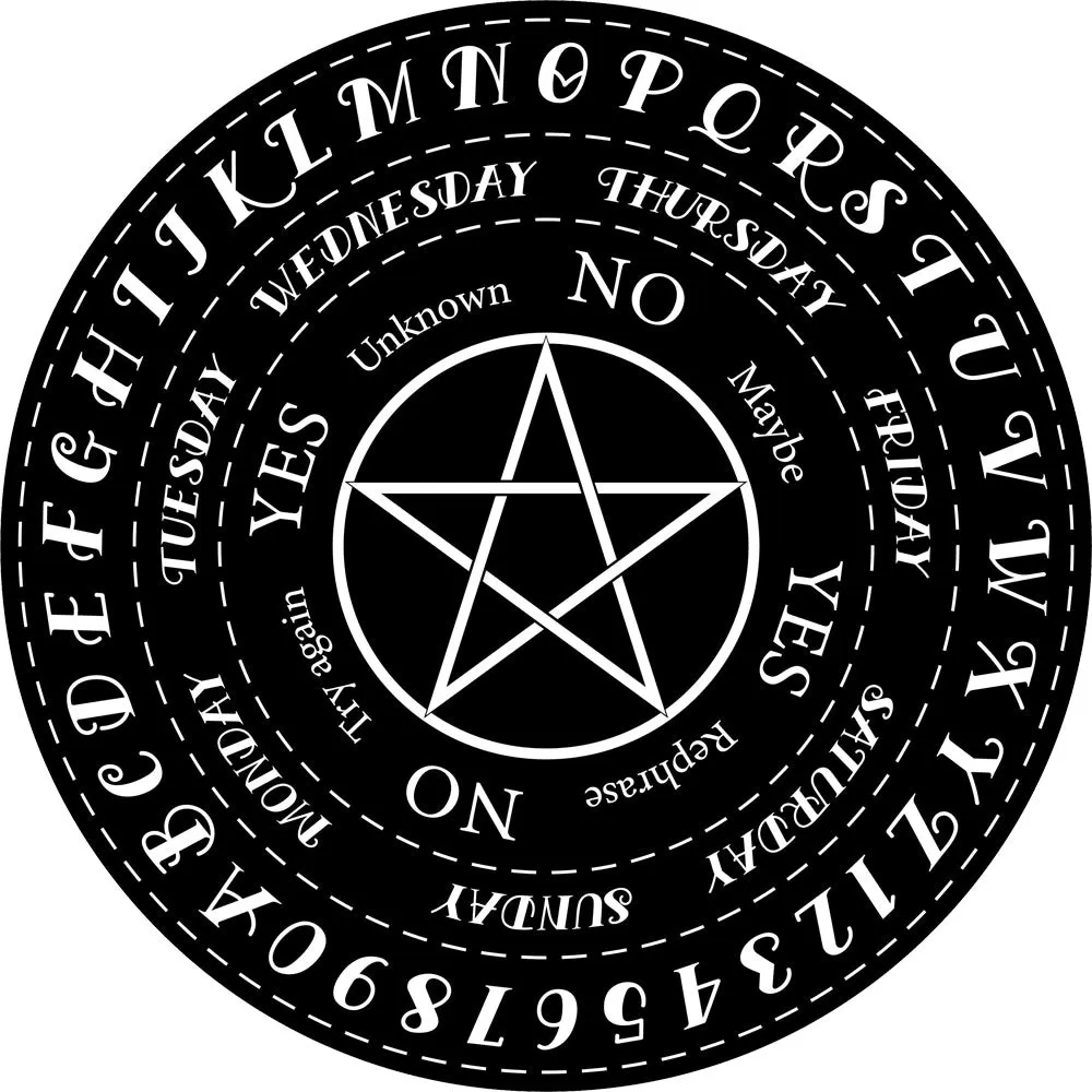 10" Wooden Pendulum Board - Pentacle - Black