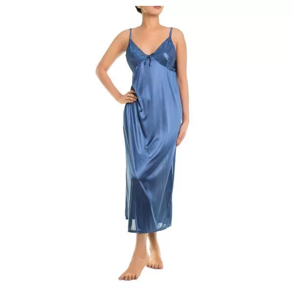 4 Piece Long Nighty Set-Blue