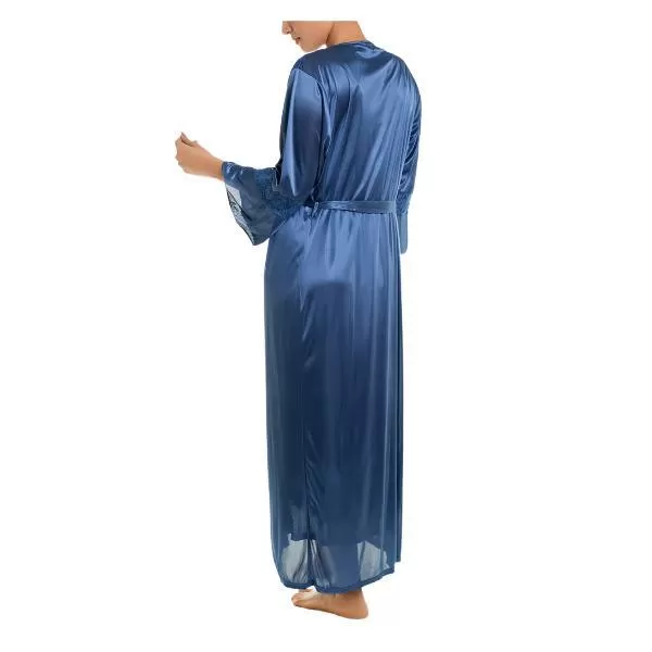 4 Piece Long Nighty Set-Blue