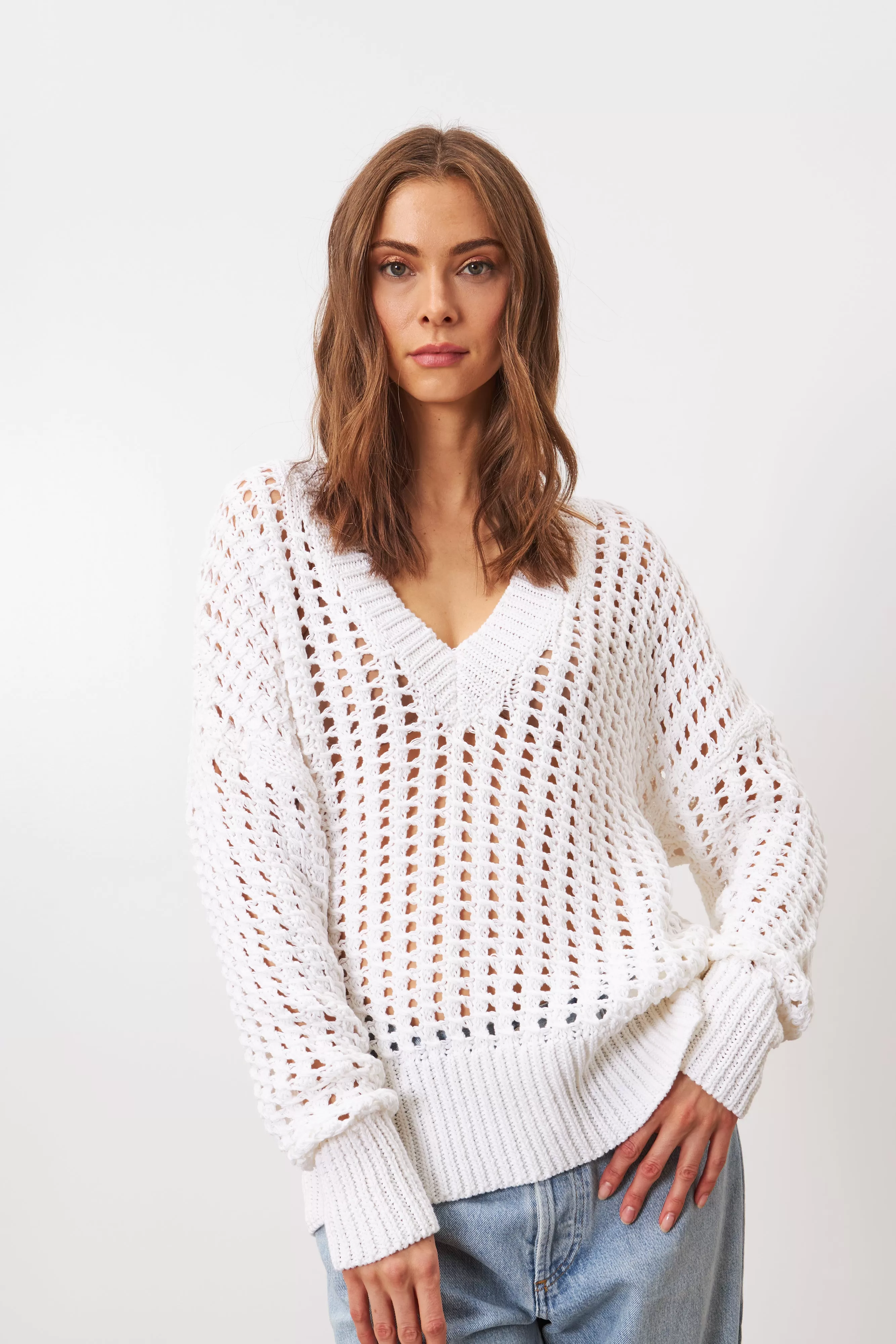 ADDIE OPEN KNIT SWEATER - LINE