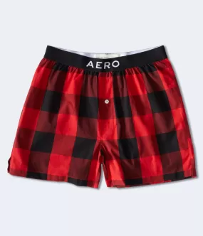 Aeropostale Mens' Buffalo Plaid Woven Boxers - Red - Size M - Cotton - Teen Fashion & Clothing Red Heart