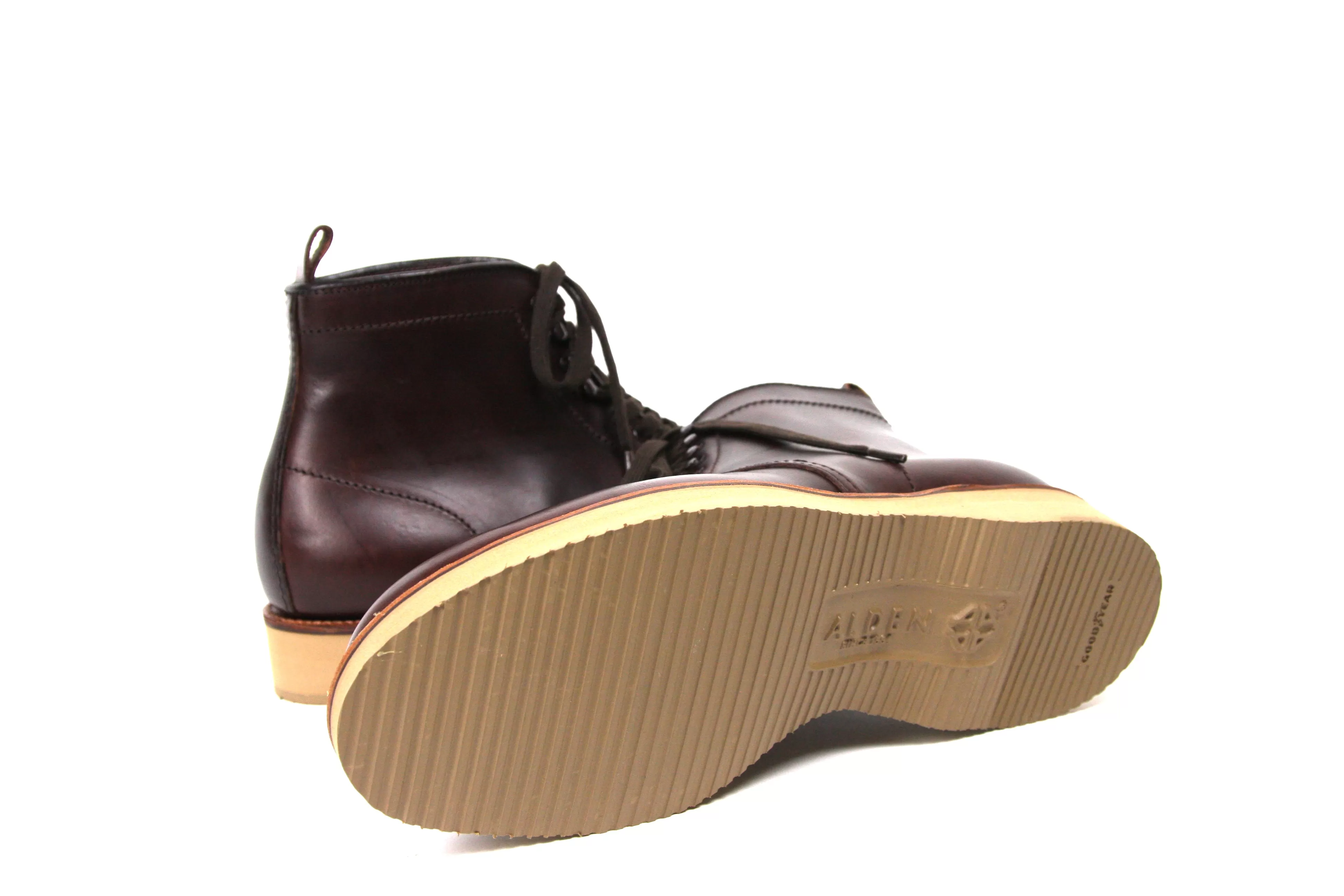 Alden Brown Chromexcel Plain Toe Work Boot on Wedge Sole