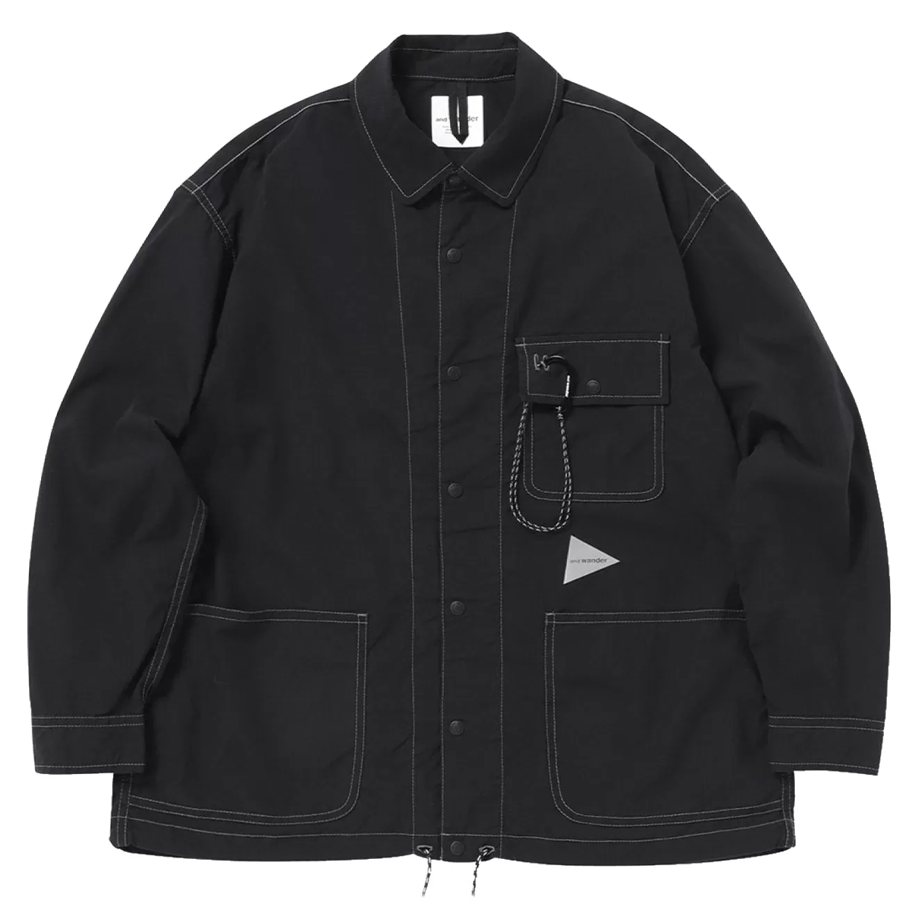 And Wander Dry Rip Shirt Jacket Black