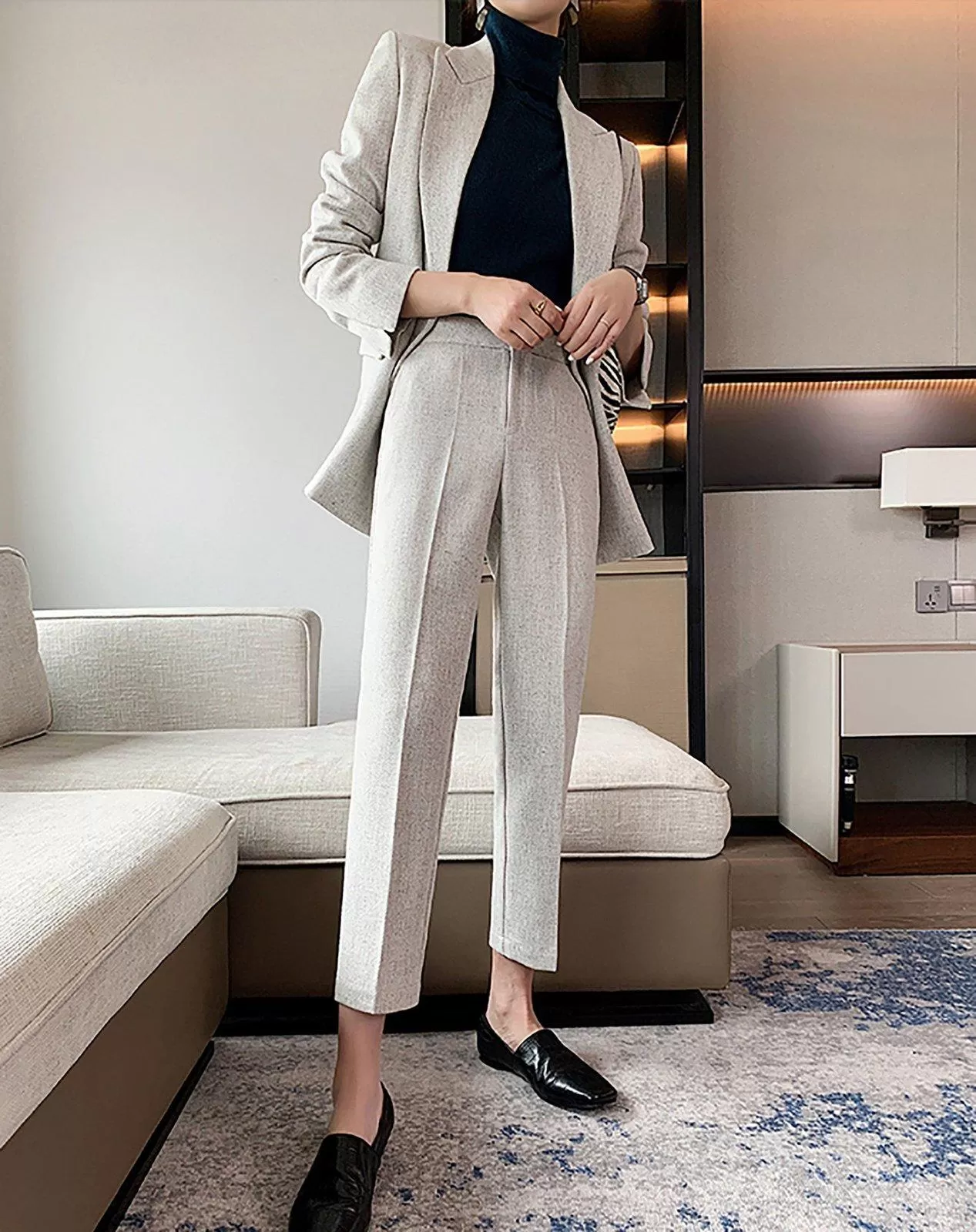 Anita Double Breasted Blazer & Crop Pants Suit Set