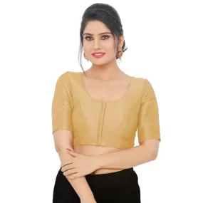 Appealing Golden Color Art Silk Designer Blouse For Women