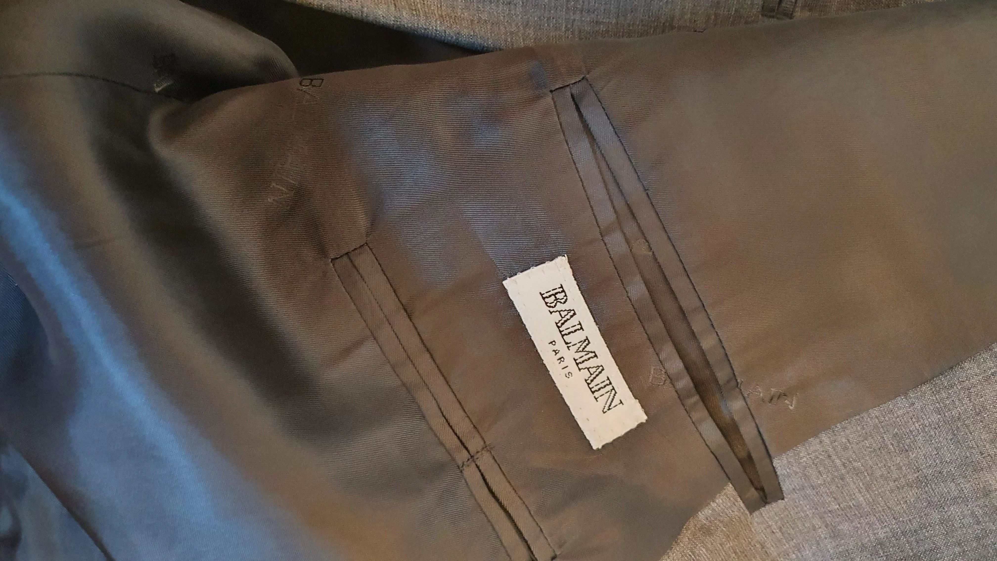 BALMAIN Vintage Men's Single Breasted Grey Suit (40)