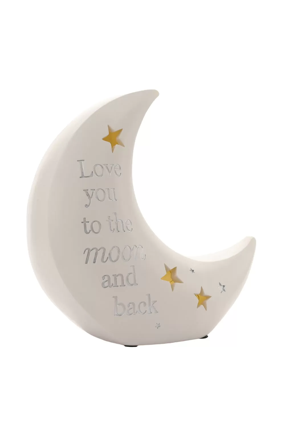 Bambino Moon Shaped Resin Night Light "Love you to the Moon"