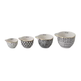 Black and White Measuring Cups w/Gold Accent