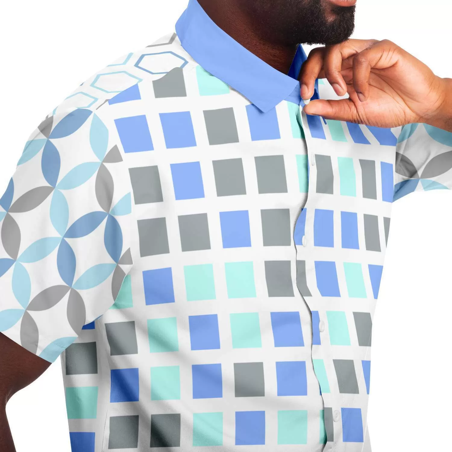 Blue Skies Ahead Short Sleeve Button Down Shirt