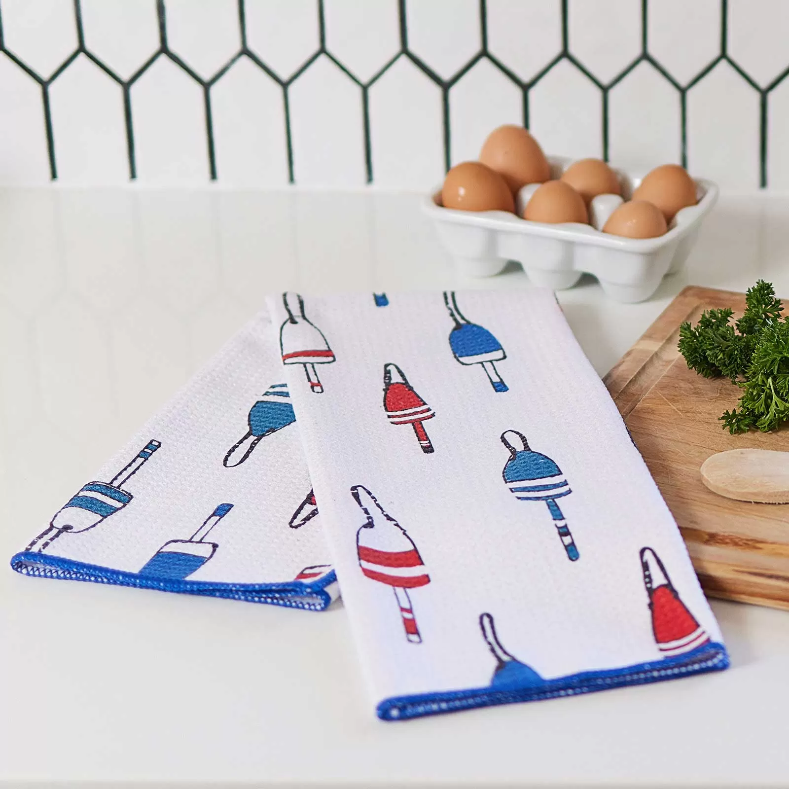 Buoys Blu Kitchen Tea Towel