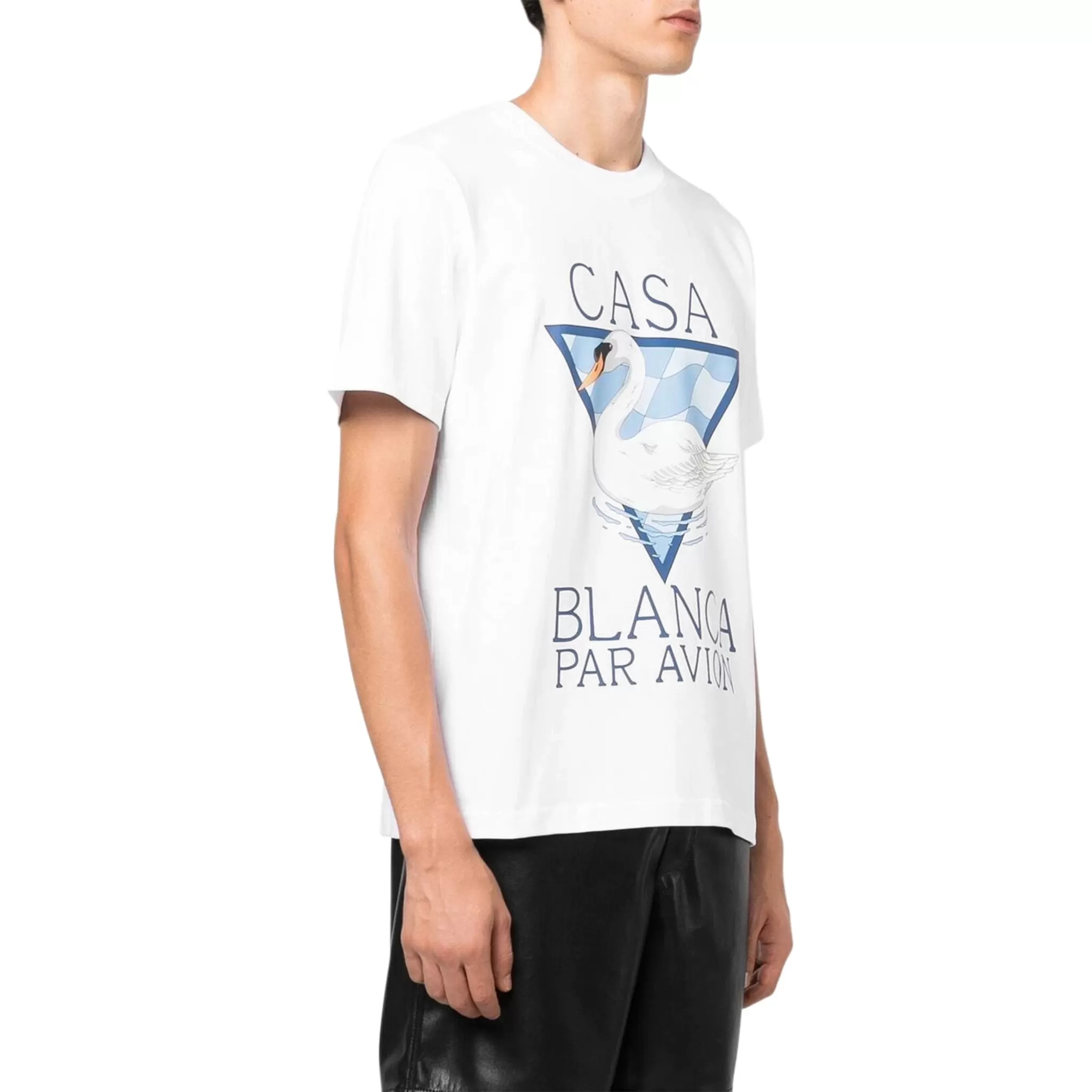 Casablanca Par Avion Screen Printed White T Shirt