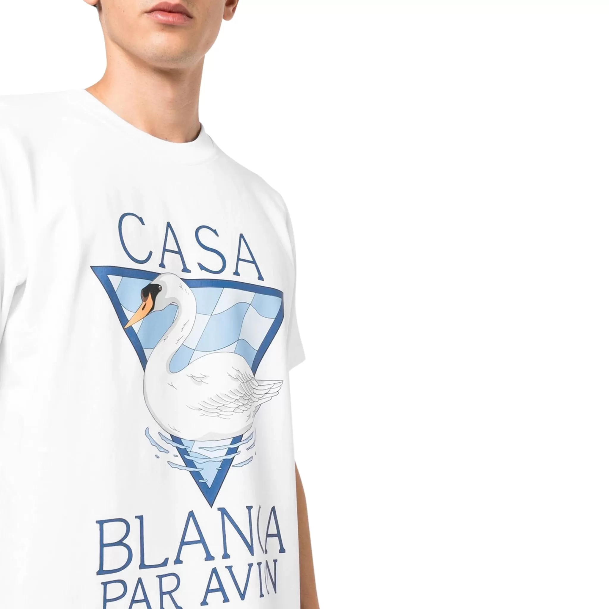 Casablanca Par Avion Screen Printed White T Shirt