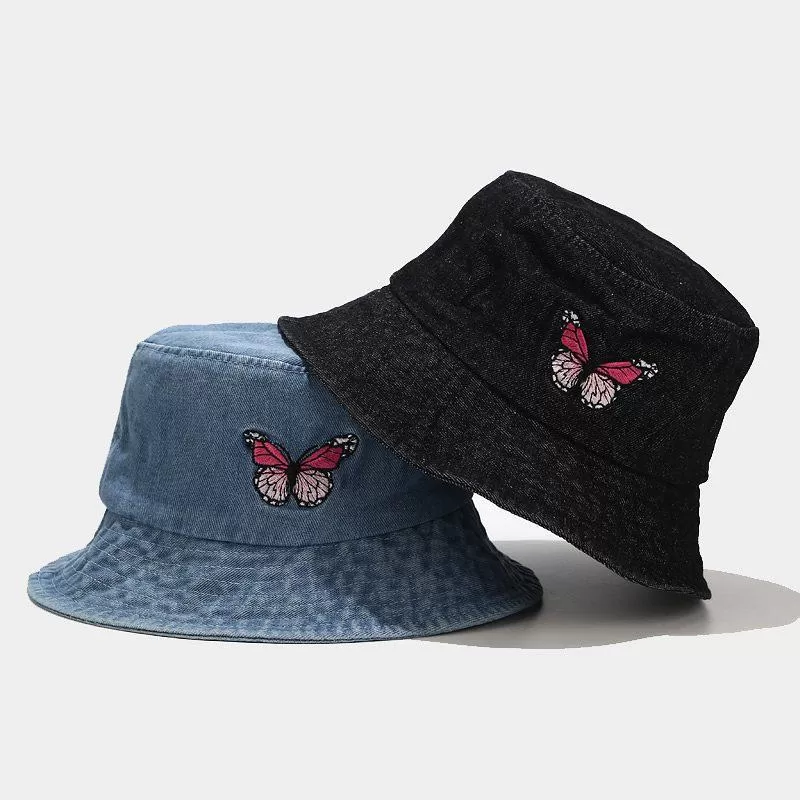 Casual Denim Butterfly Fisherman Hat