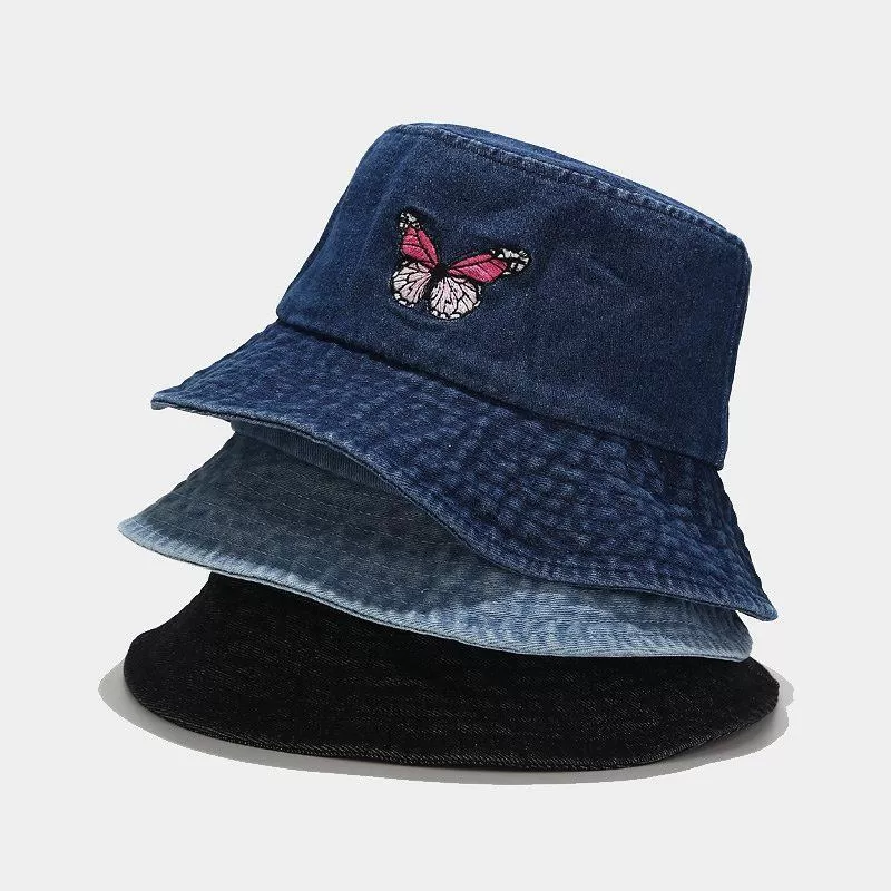 Casual Denim Butterfly Fisherman Hat