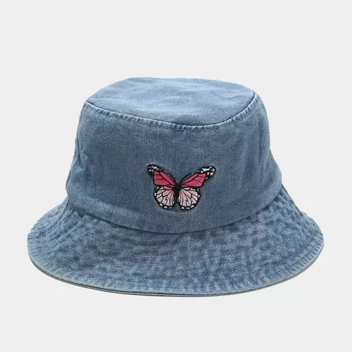 Casual Denim Butterfly Fisherman Hat