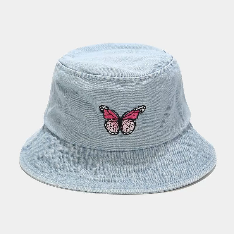 Casual Denim Butterfly Fisherman Hat