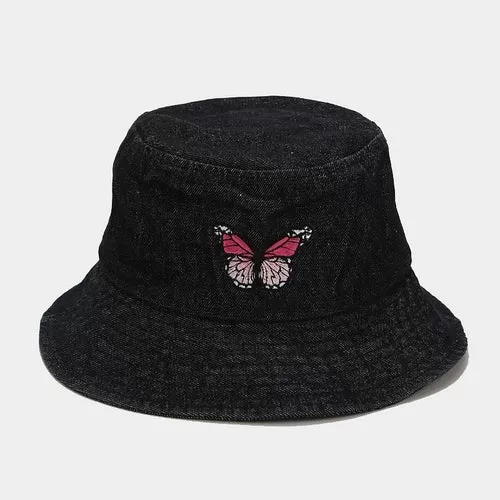 Casual Denim Butterfly Fisherman Hat