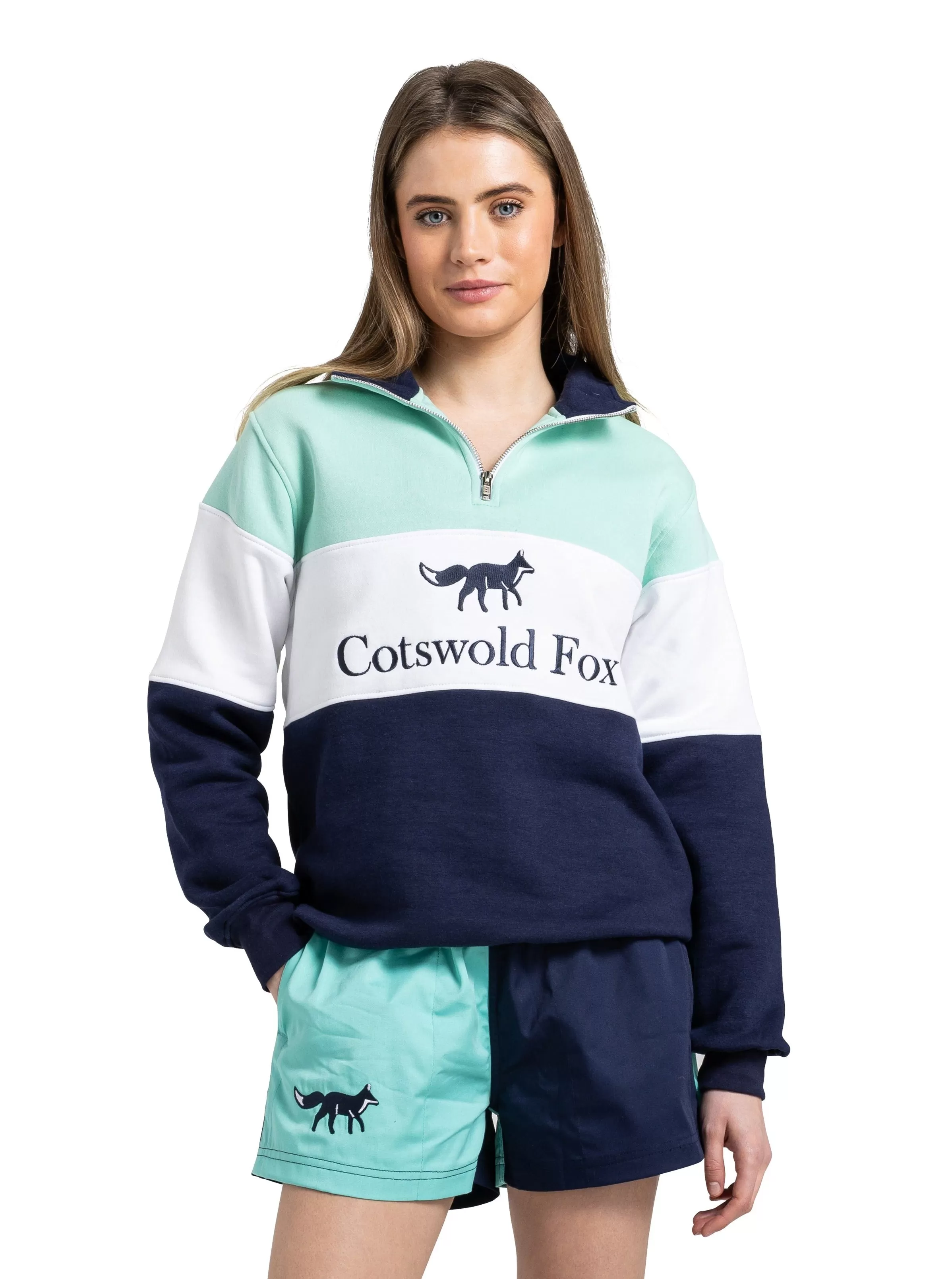 Cirencester Unisex Quarter Zip - Mint