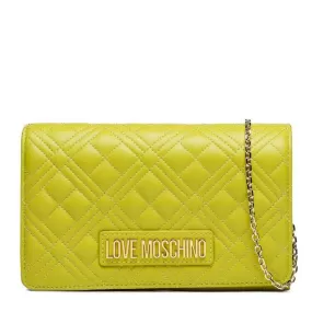 Clutch Donna con Tracolla LOVE MOSCHINO linea Shiny Quilted Lime