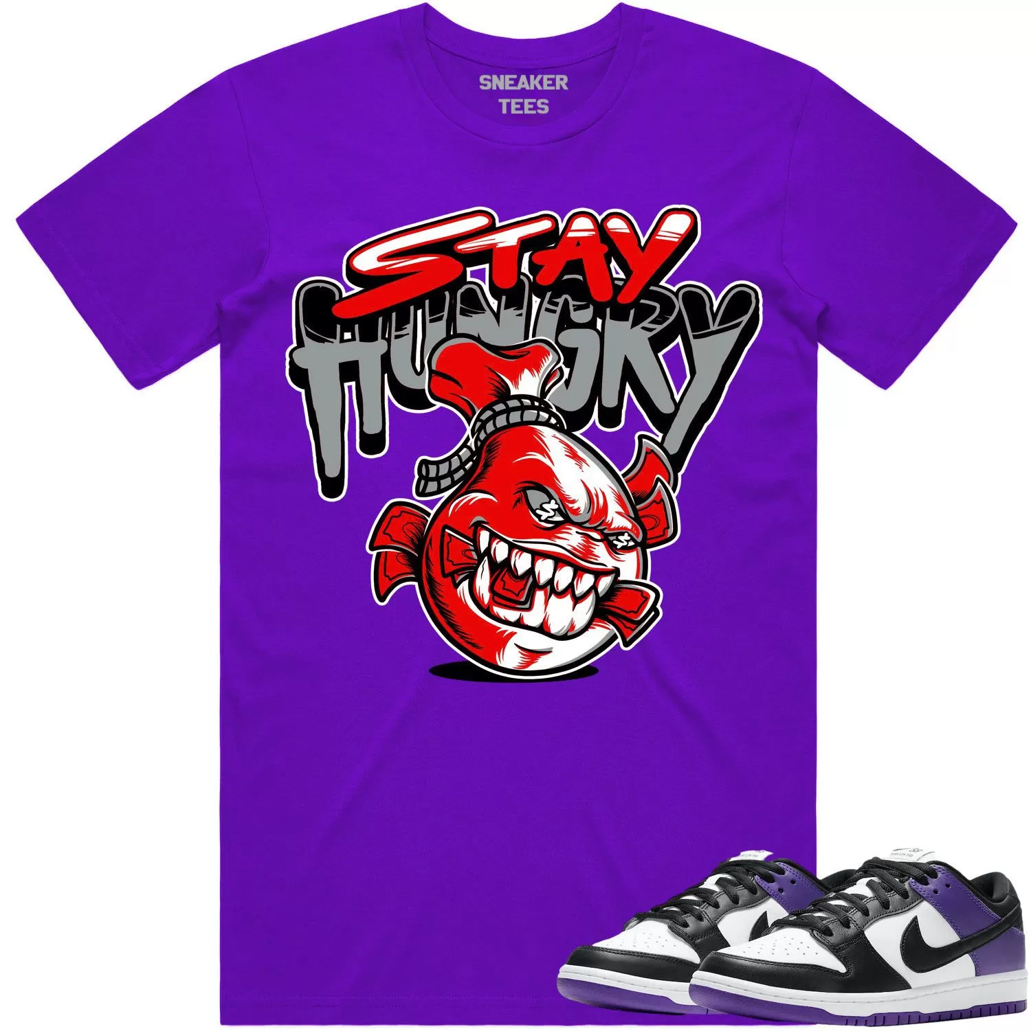 Court Purple Dunks Shirt to Match - RED STAY HUNGRY