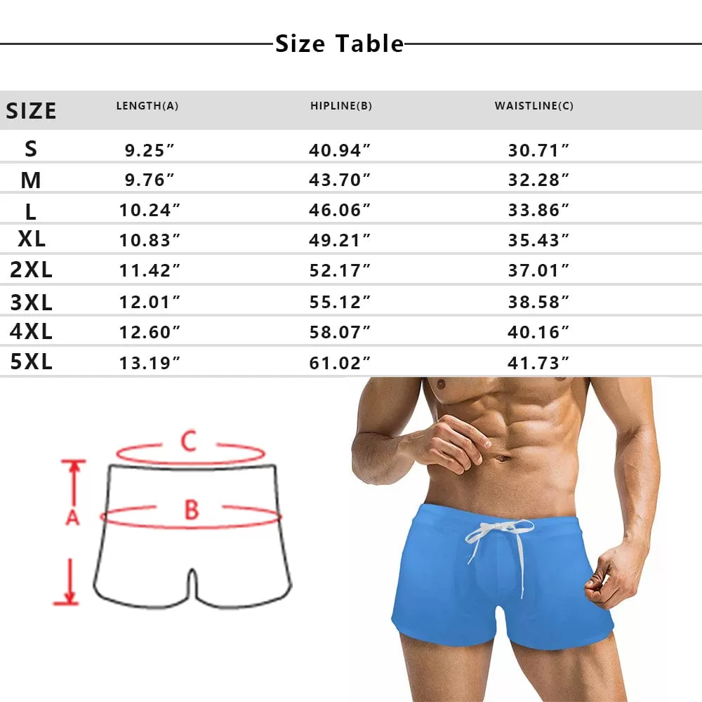 Custom Seamless Face Men's Short-leg Sport Shorts with Zipper Pockets Bodybuilding Short