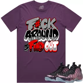 Eggplant Foamposites Shirt to Match - RED F#CK