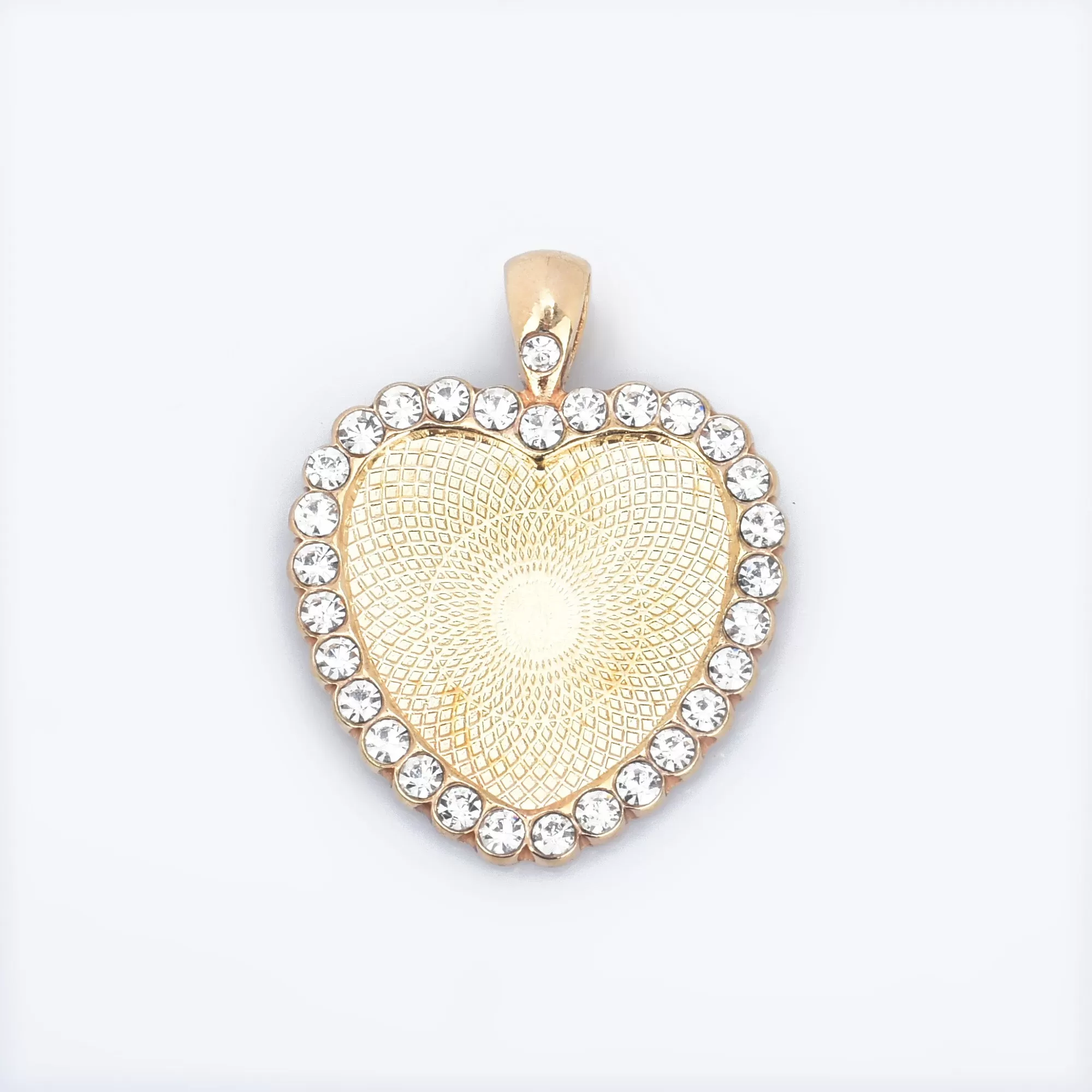 Heart Rhinestone Pendant Trays 25mm Blank Base Bezel Pendant Settings for Glass Jewelry Findings 5pcs 102852