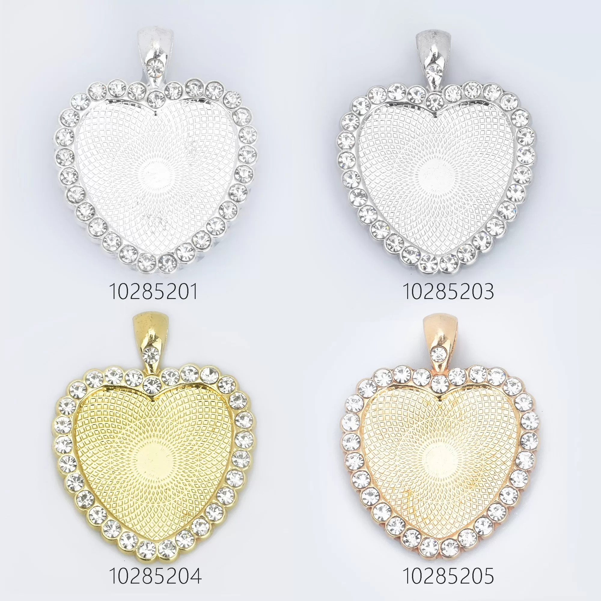 Heart Rhinestone Pendant Trays 25mm Blank Base Bezel Pendant Settings for Glass Jewelry Findings 5pcs 102852