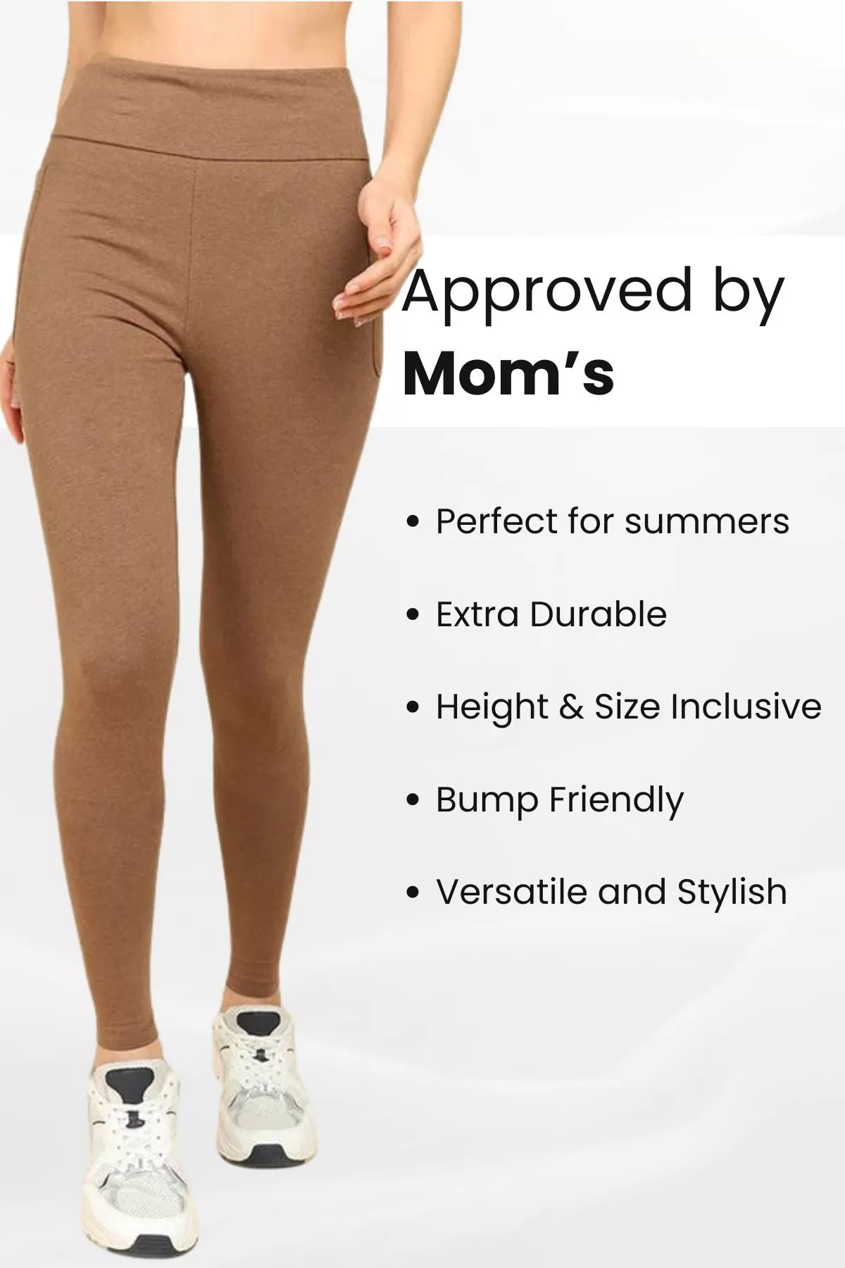 High Waist Melange Brown Mom Legging