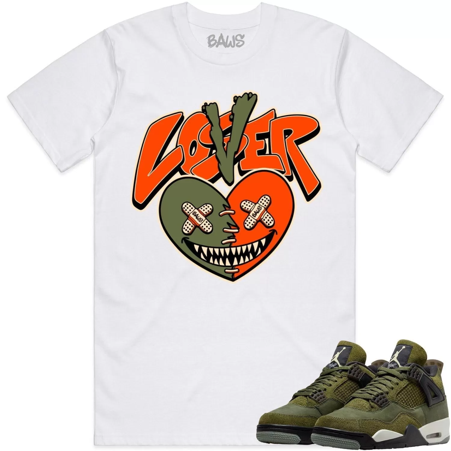 Jordan 4 Craft Olive 4s Shirt to Match - CELADON LOVER LOSER BAWS