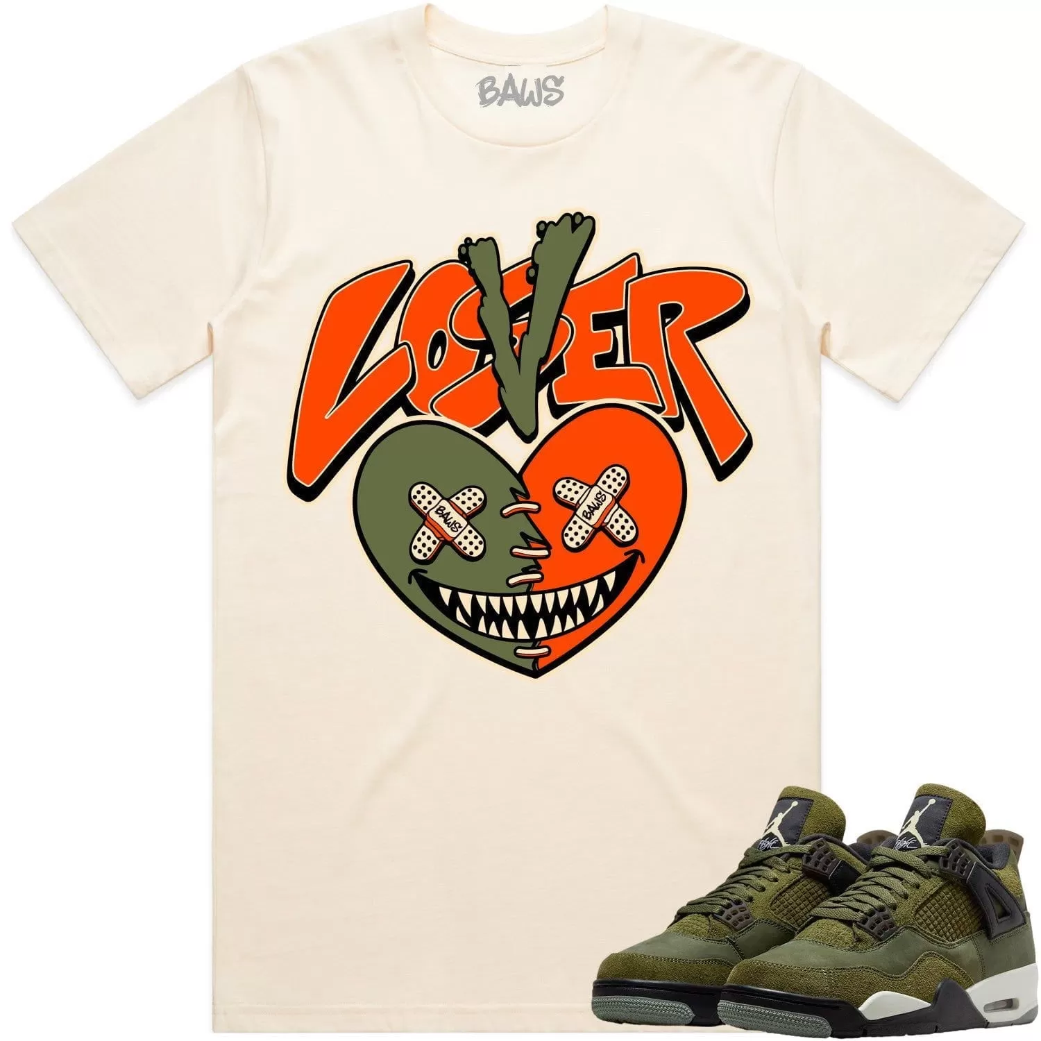 Jordan 4 Craft Olive 4s Shirt to Match - CELADON LOVER LOSER BAWS