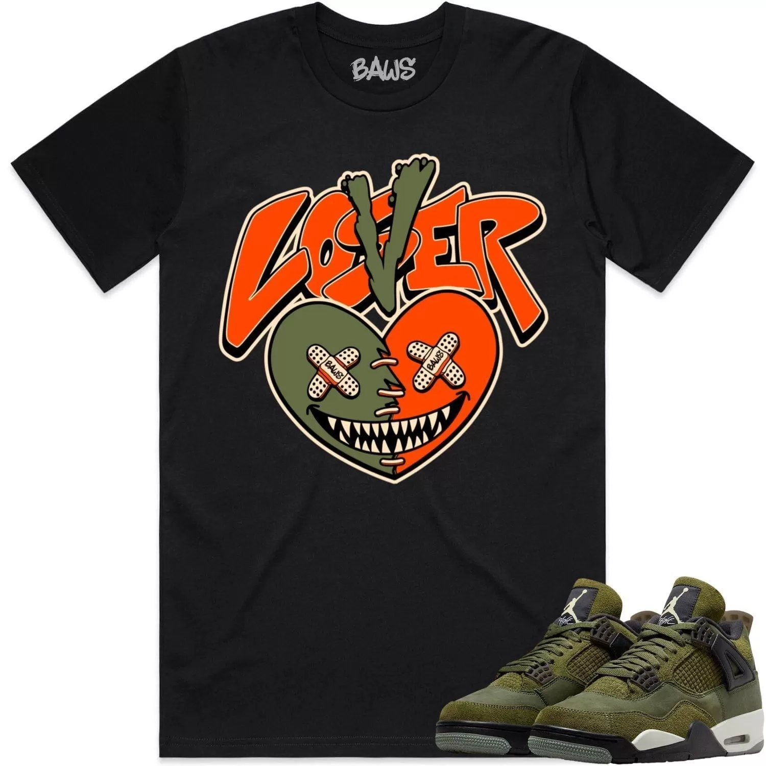 Jordan 4 Craft Olive 4s Shirt to Match - CELADON LOVER LOSER BAWS