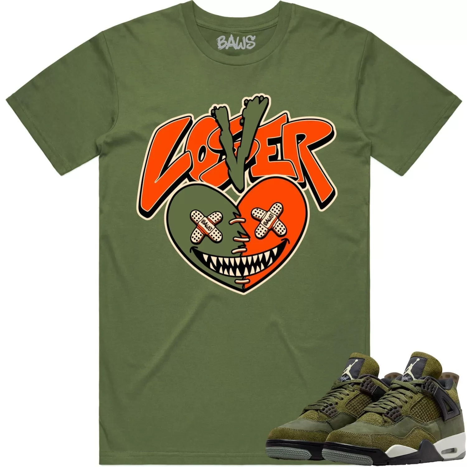 Jordan 4 Craft Olive 4s Shirt to Match - CELADON LOVER LOSER BAWS