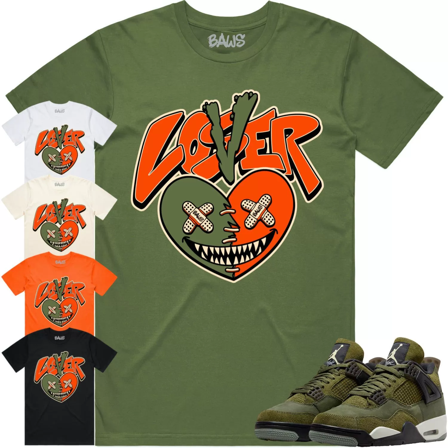 Jordan 4 Craft Olive 4s Shirt to Match - CELADON LOVER LOSER BAWS