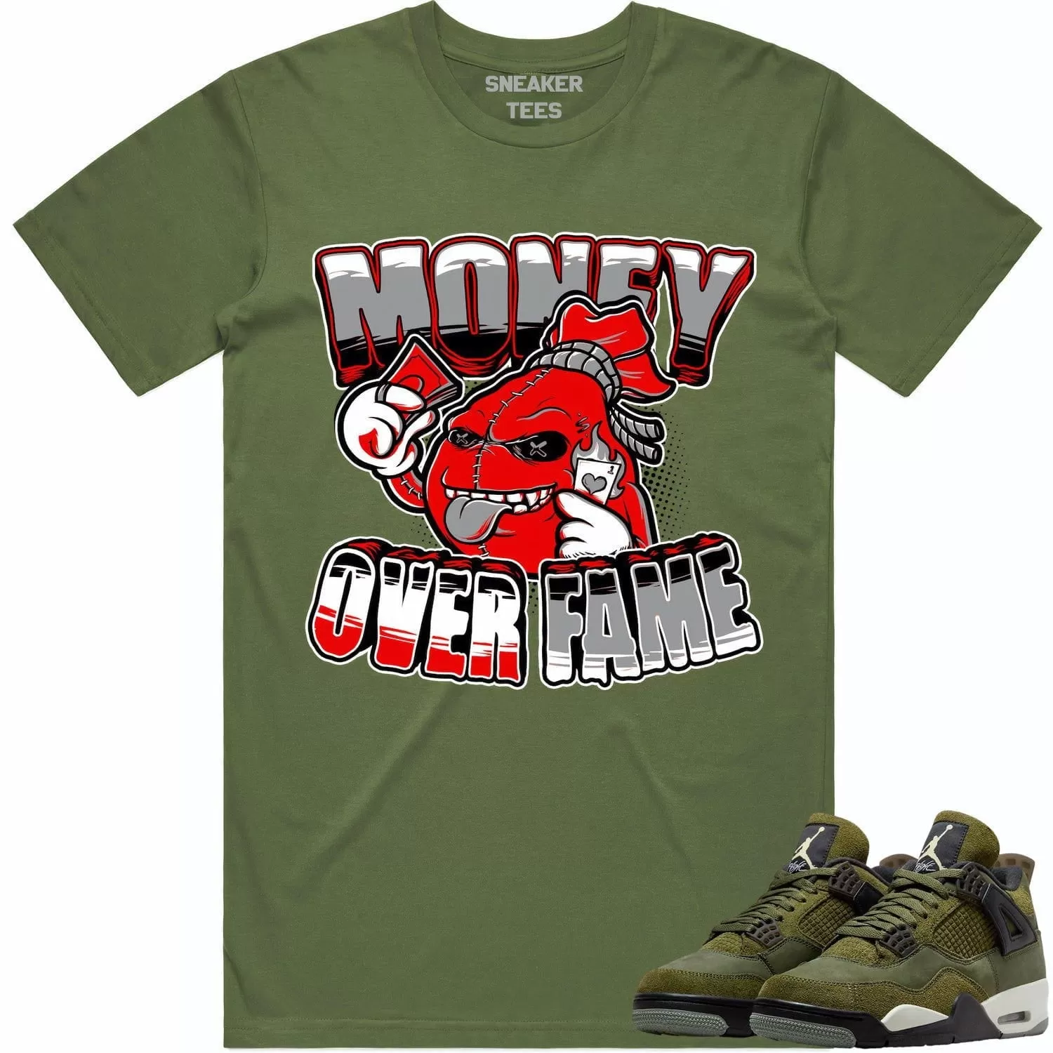 Jordan 4 Craft Olive 4s Shirt to Match - RED MOF