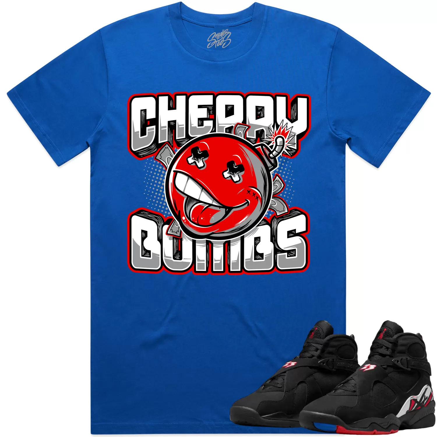 Jordan 8 Playoff 8s Shirt to Match - RED CHERRY BOMBS