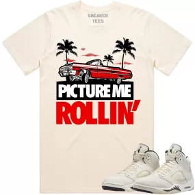 Jordan Retro 5 Sail 5s Shirt to Match - RED PMR