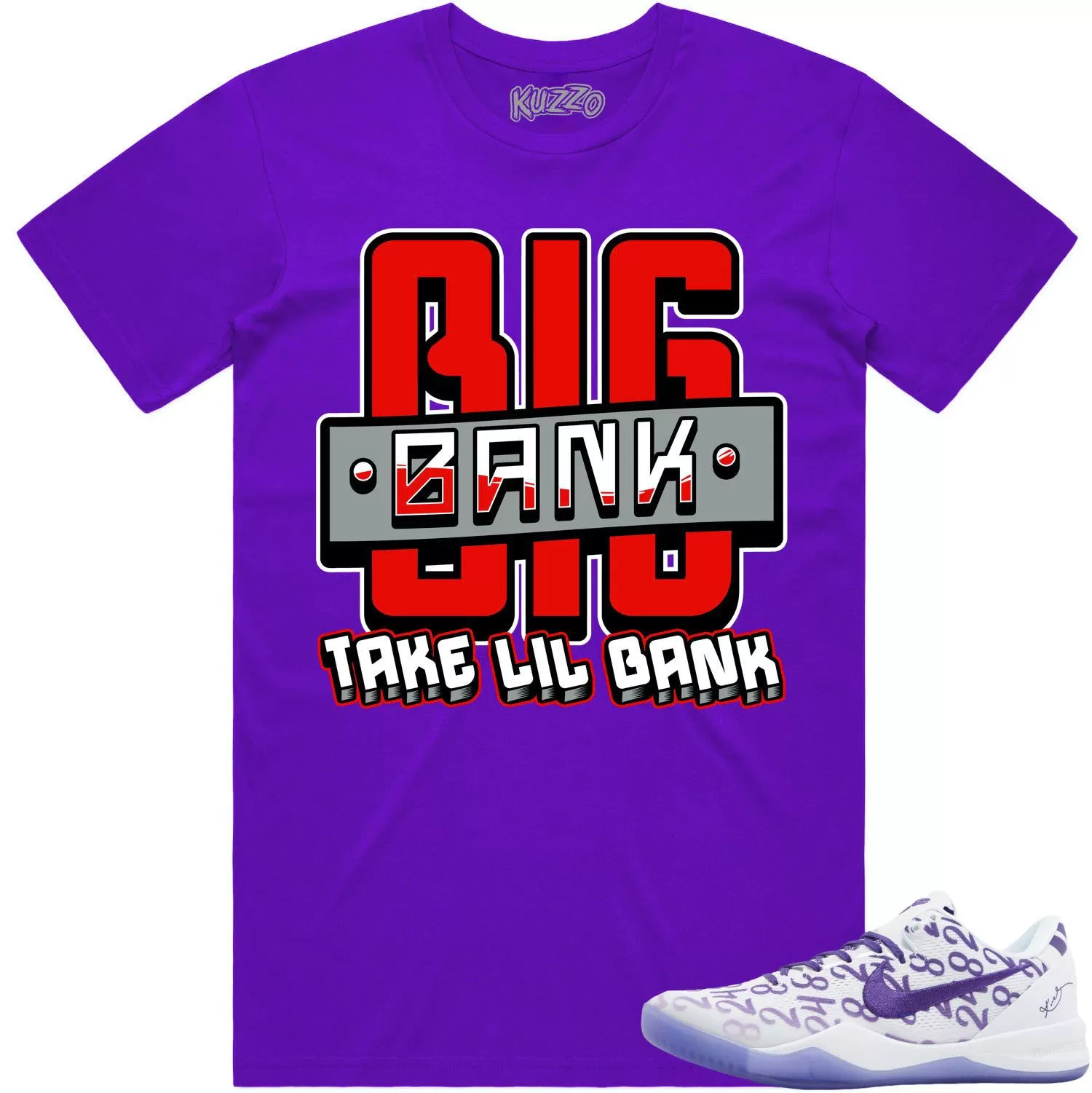 Kobe 8 Court Purple 8s Shirt to Match - RED BIG BANK