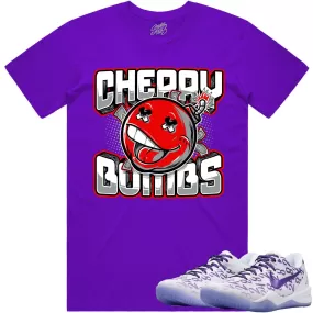 Kobe 8 Court Purple 8s Shirt to Match - RED CHERRY BOMBS