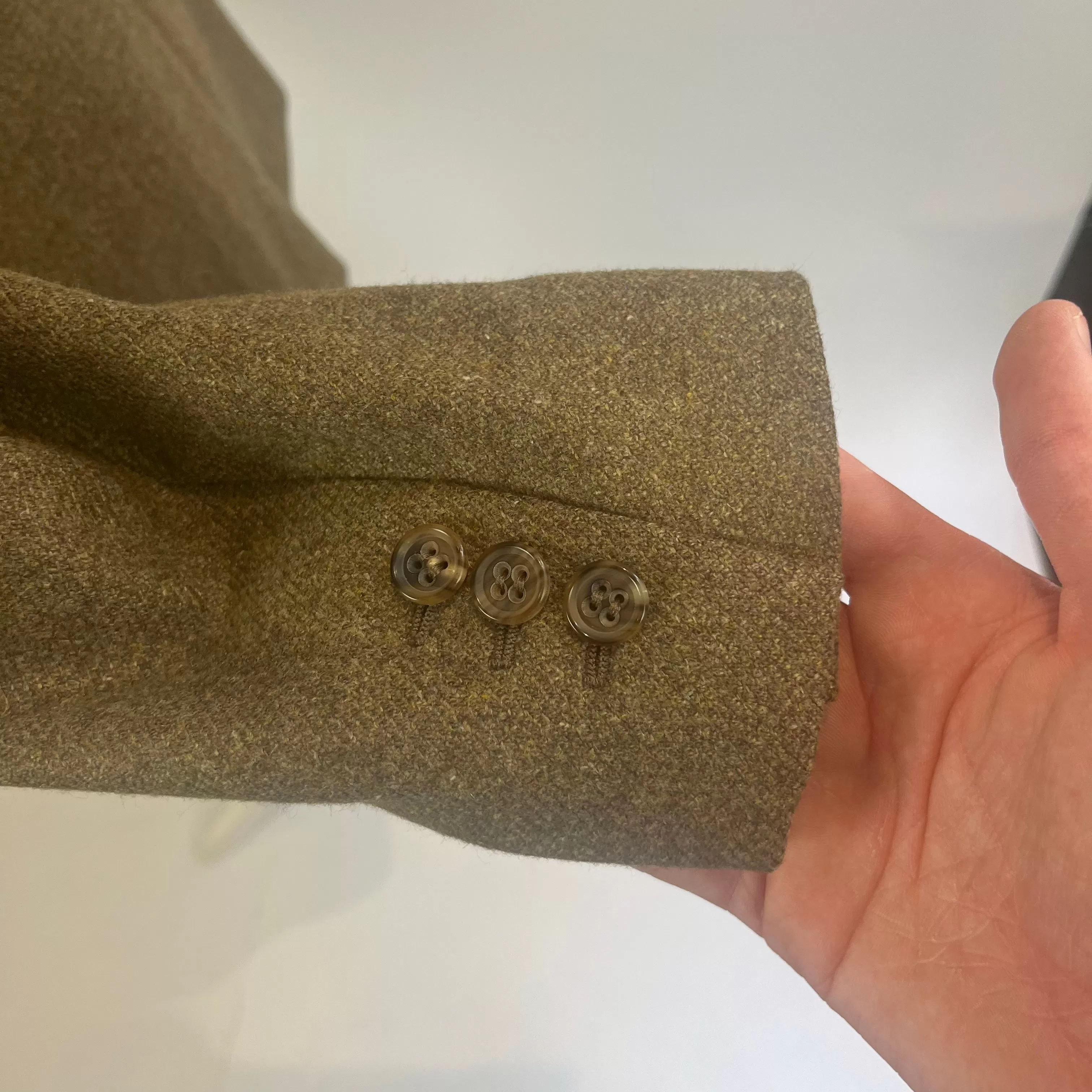 Loro Piana Khaki Marl Cashmere & Wool Jacket M