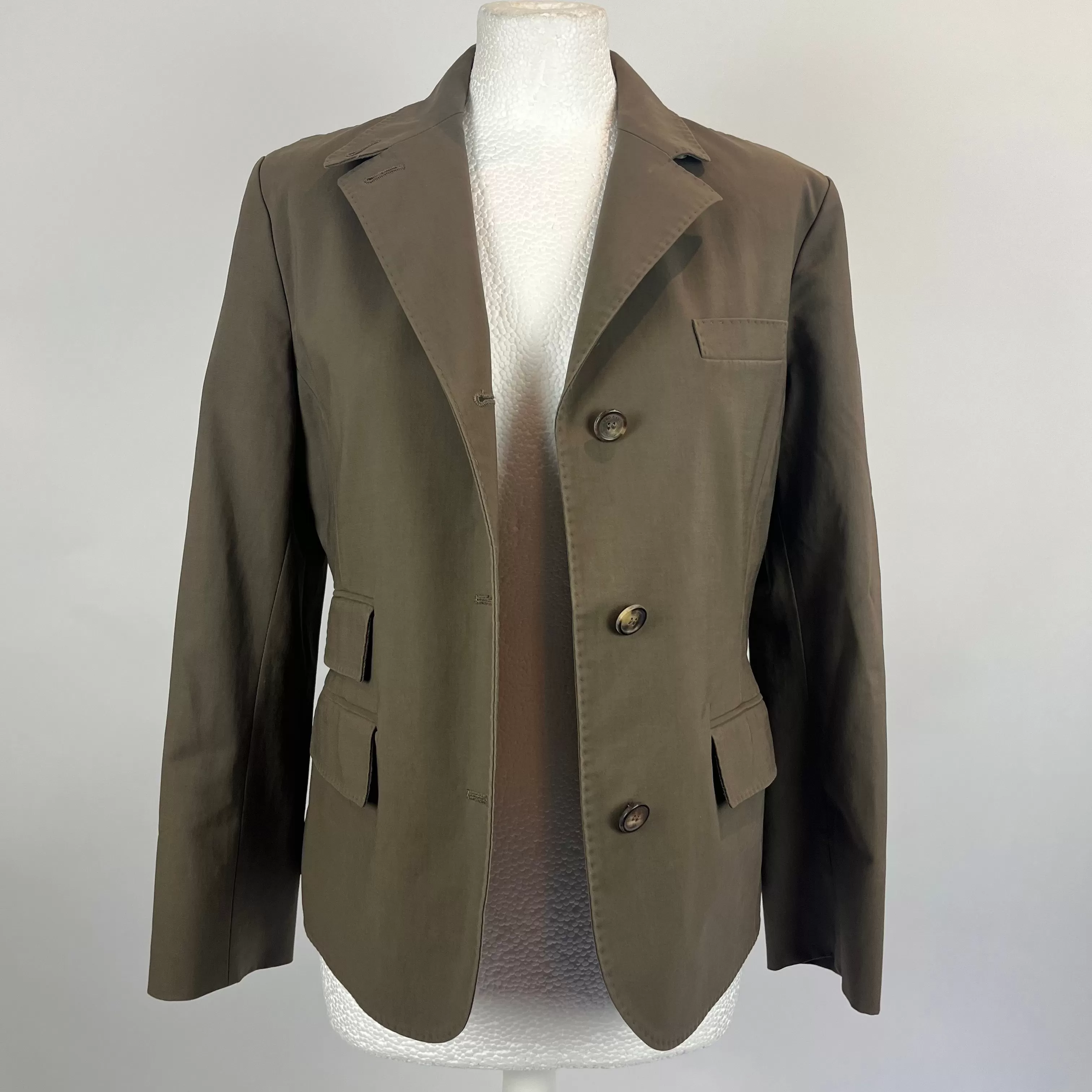 Loro Piana Olive Stretch Cotton Jacket M