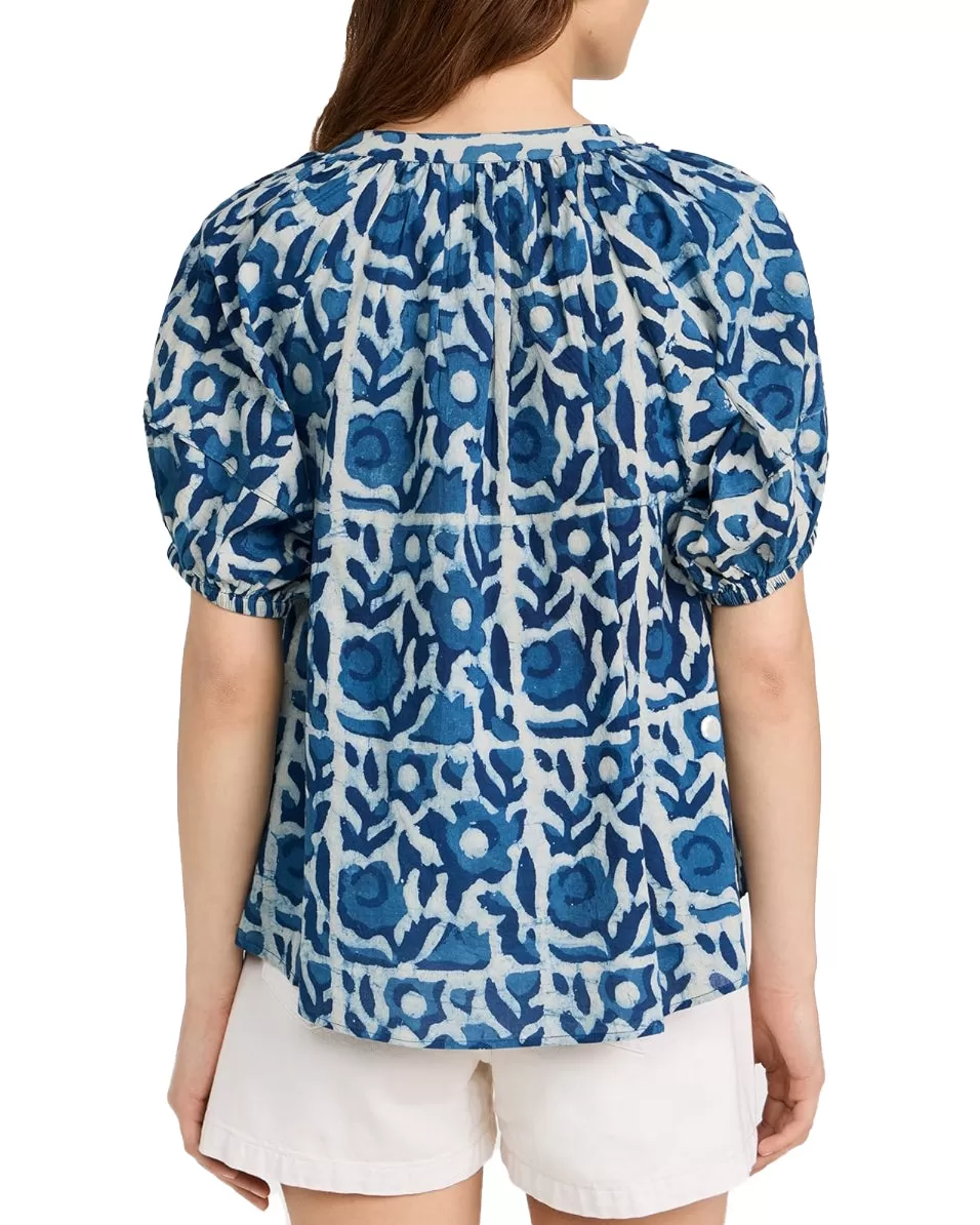 Lumina Popover (Batik Floral Indigo)