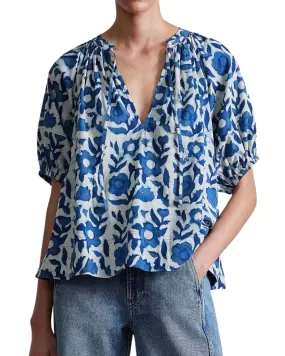 Lumina Popover (Batik Floral Indigo)