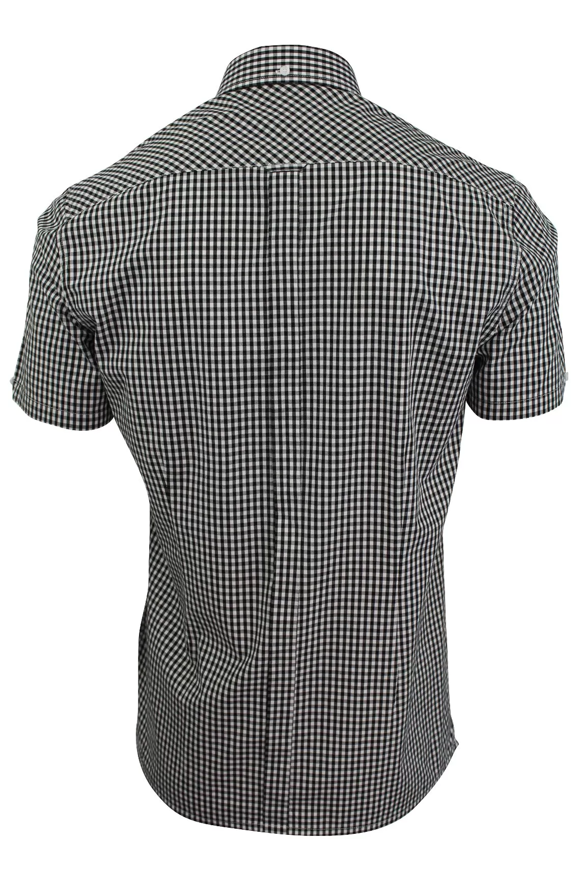 Merc London Men's 'Terry' Gingham Check Shirt - Short Sleeed