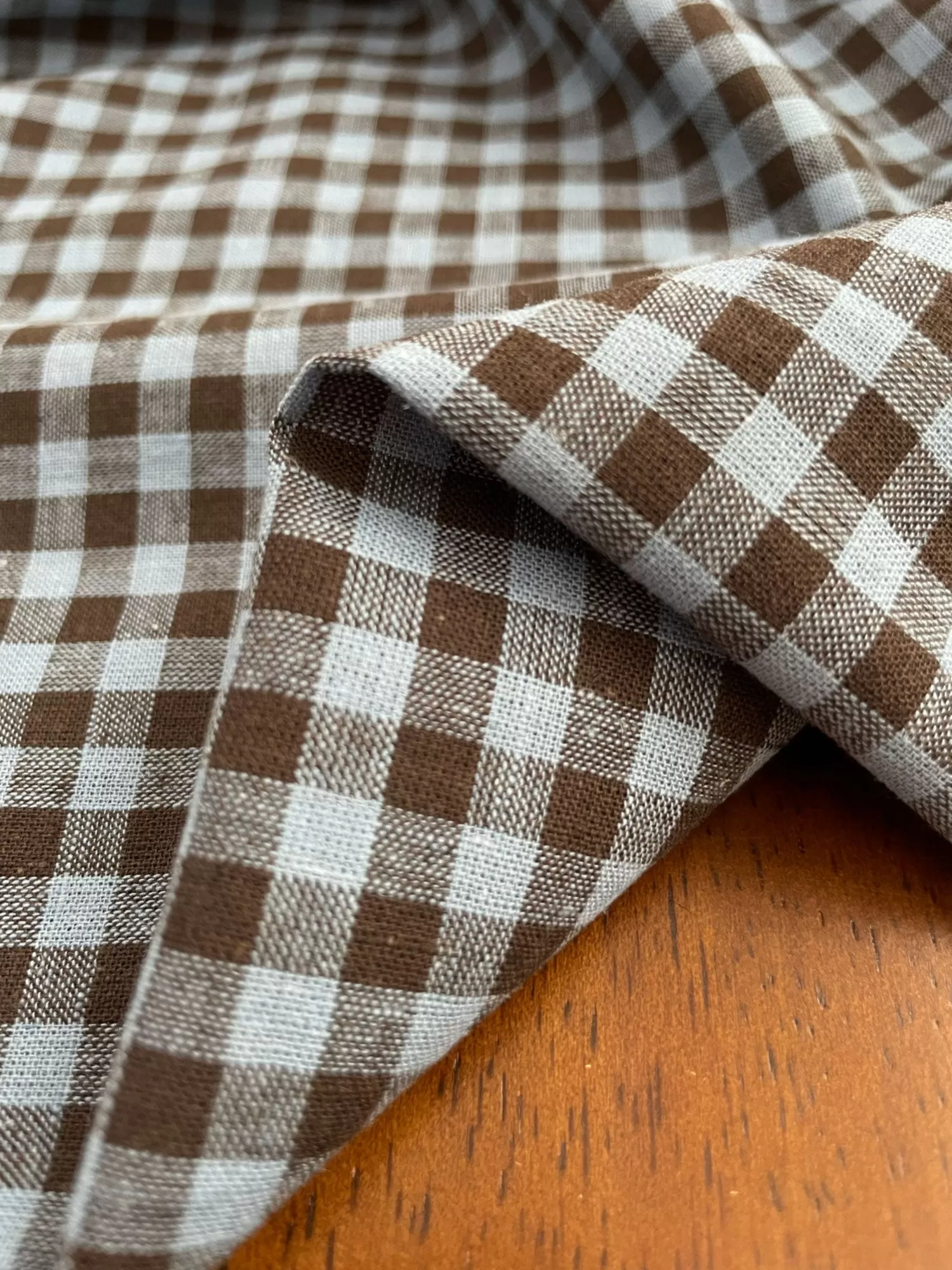 Northern Blues Linen Cotton Gingham Fabric