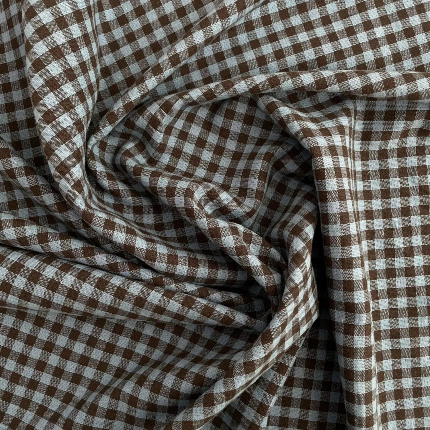 Northern Blues Linen Cotton Gingham Fabric