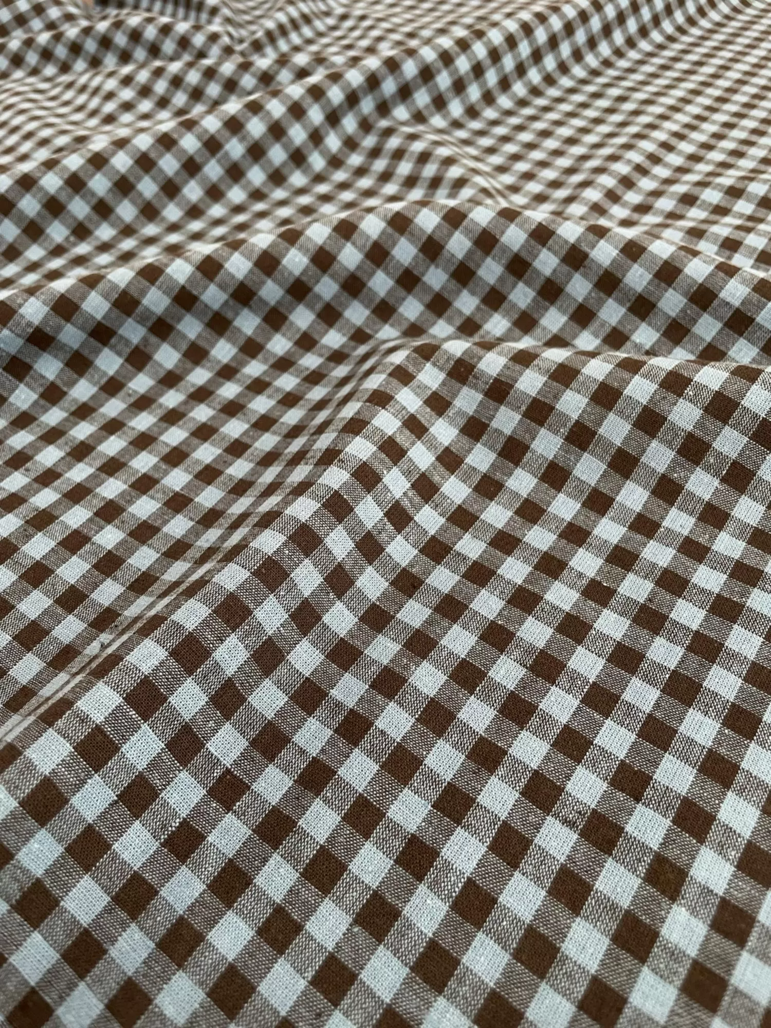 Northern Blues Linen Cotton Gingham Fabric