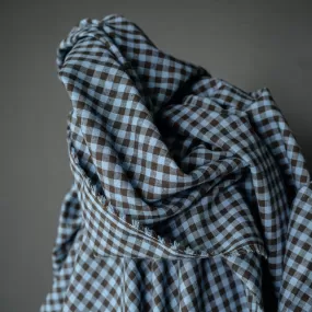 Northern Blues Linen Cotton Gingham Fabric