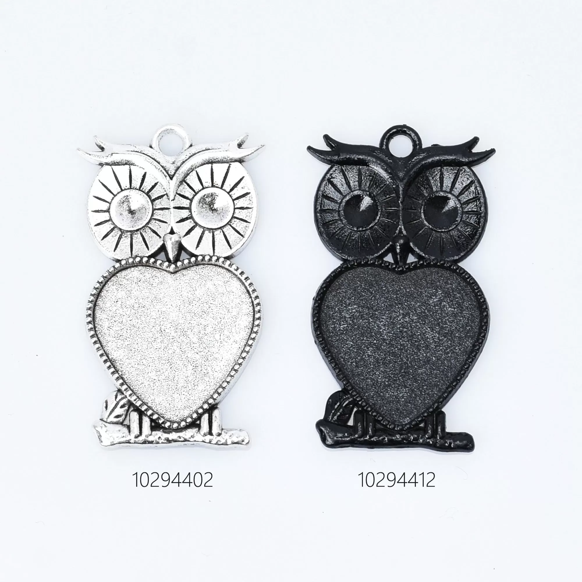 Owl Blank Bezel Pendant Trays alloy Owl Pendant Setting fit 20mm Heart Cabochon DIY Jewelry accessories 10pcs 102944